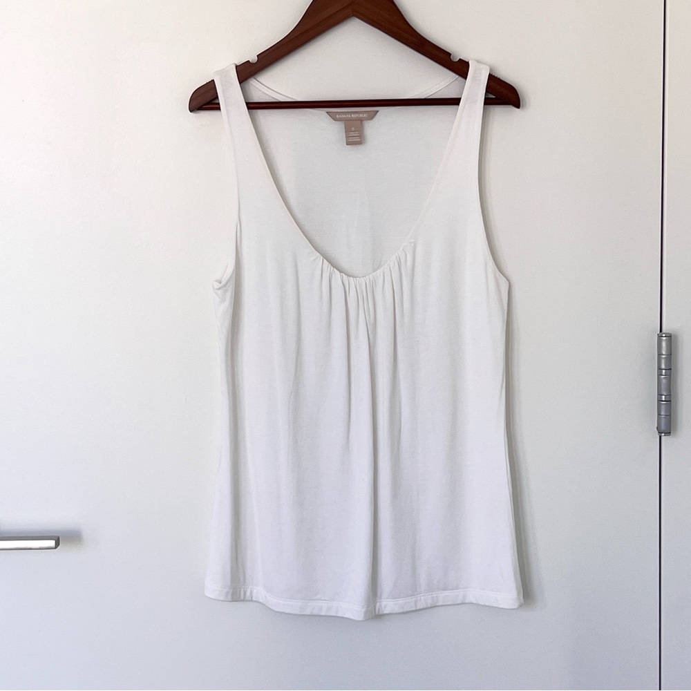 Banana Republic Scoop Tank Top, White, Size S